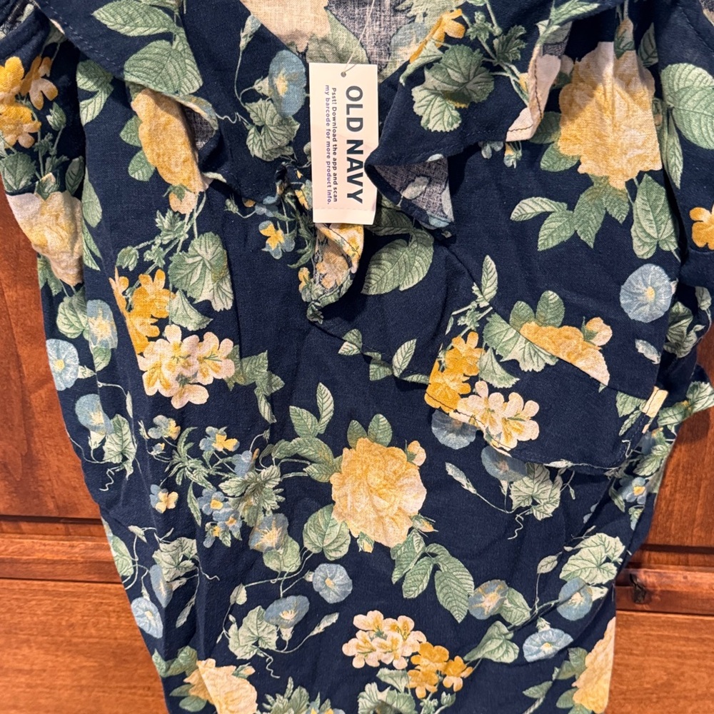 Old Navy Navy Blue Floral Camisole - Picture 4 of 5